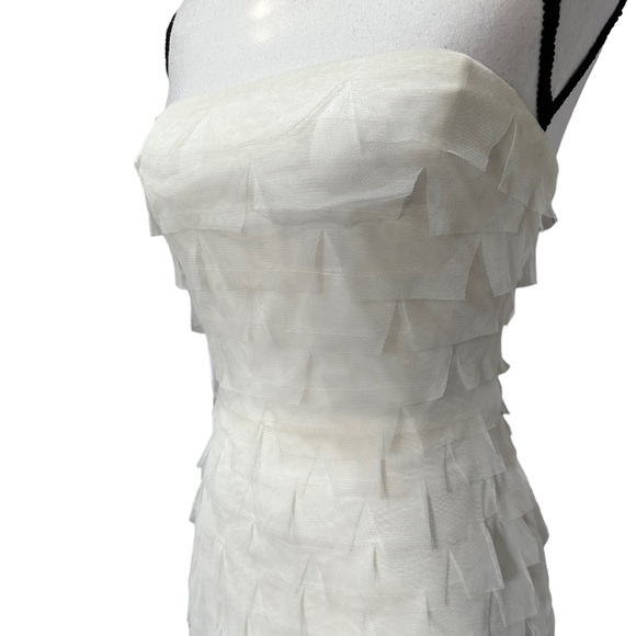 BCBG Max Azria Strapless Evening Off White Maxi Tiered dress Casual Wedding 4 - Picture 8 of 8
